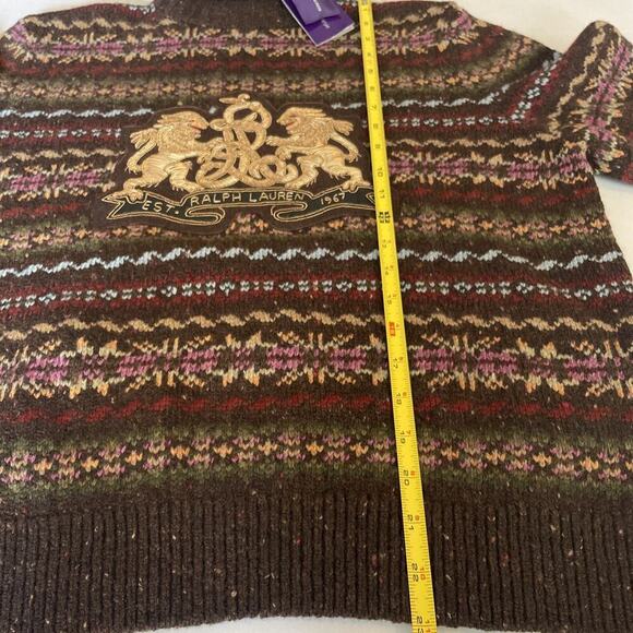 Ralph Lauren Collection Wool Sweater L Fair Isle Crest Cashmere Turtleneck $2490 - Picture 11 of 15